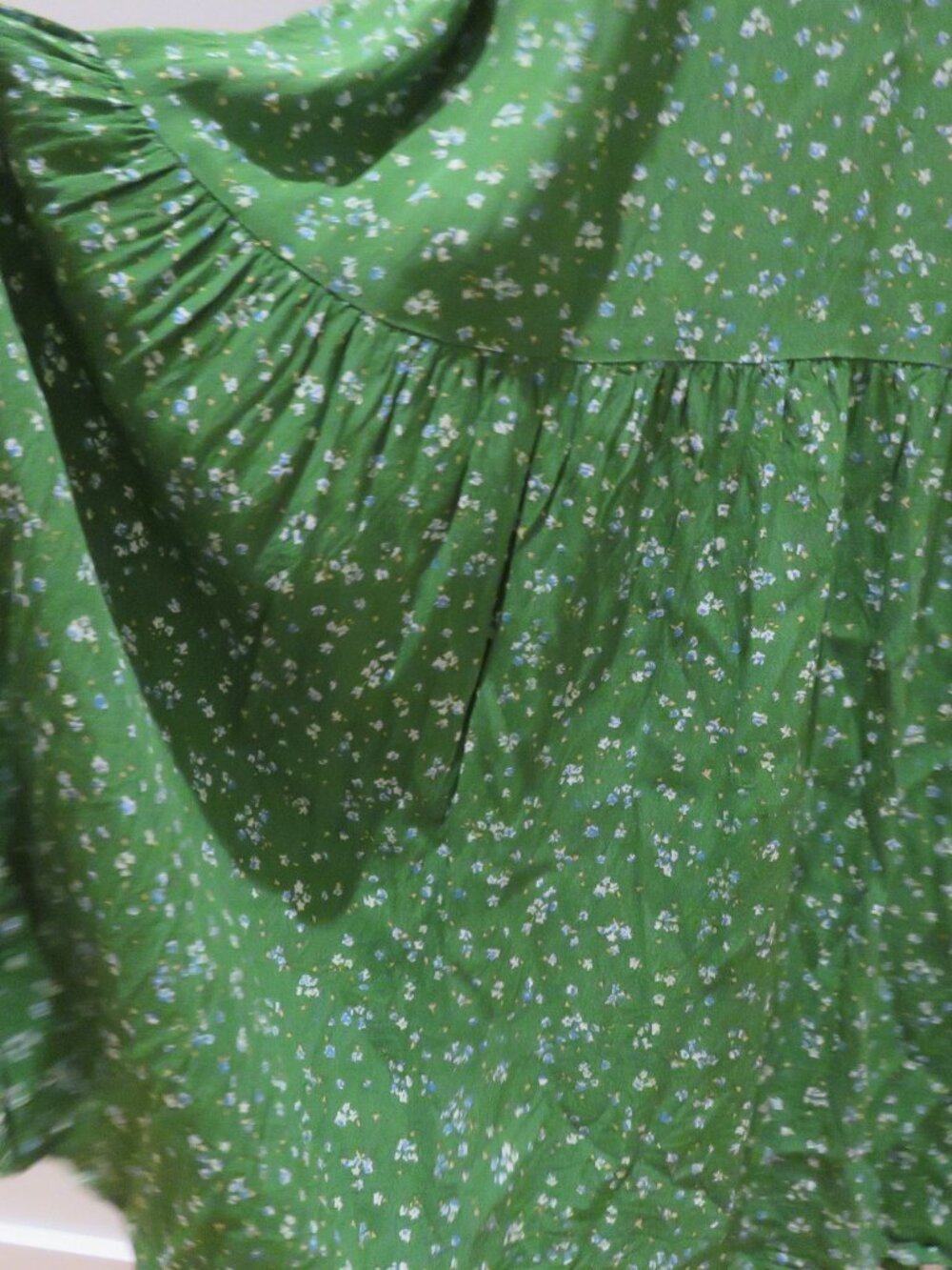 WYSE LONDON Sabine Smocked Tiered Maxi Floral Dress Green US 4 Cottagecore Boho - Picture 11 of 16